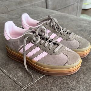 Adidas Gazelle Bold Sneakers - Pink and Gray